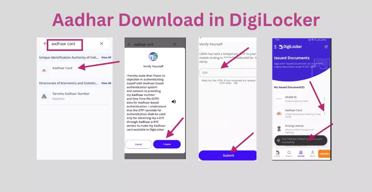 Aadhaar Card Download on DigiLocker